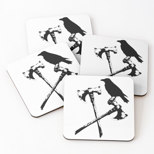 Item preview, Crow and crossed norse axes designed and sold by Ilze Lucero.