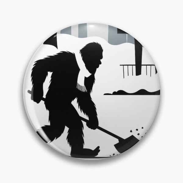 Item preview, Bigfoot Shoveling Snow designed and sold by FunkyCatDesigns.