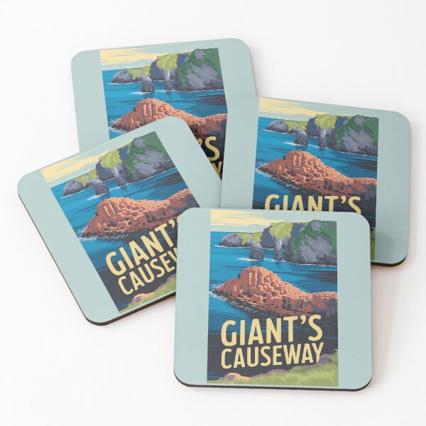 Item preview, Giant's Causeway Ireland Travel Art Vintage designed and sold by KrisSidDesigns.