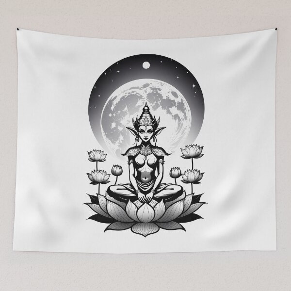 Item preview, Dark Elf sitting on a Lotus flower designed and sold by Moonde04.