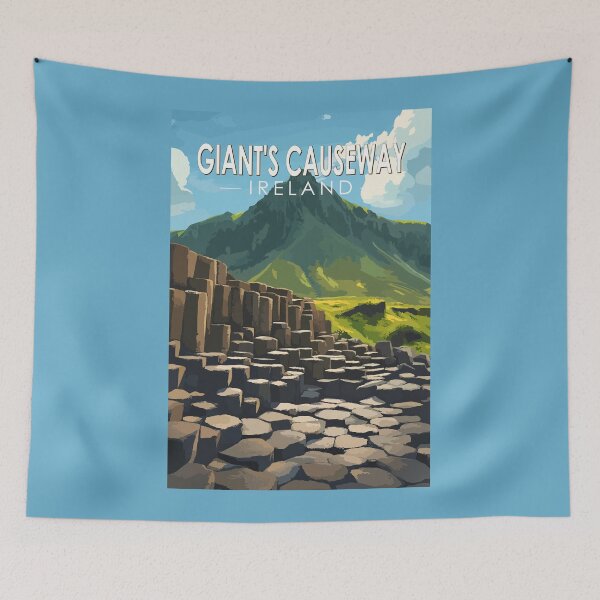 Item preview, Giant's Causeway Travel Art Vintage designed and sold by KrisSidDesigns.