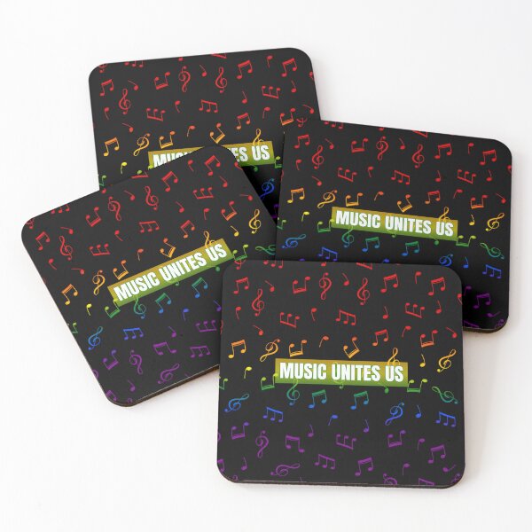 Item preview, Music Unites Us Slogan, Music Notes  rainbow graphic, Pride, music notes , retro 90's, 80's,  designed and sold by PrideBeProud.