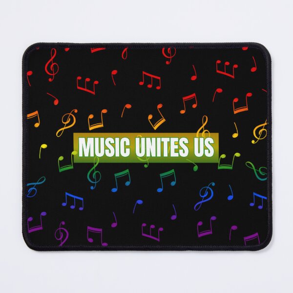 Item preview, Music Unites Us Slogan, Music Notes rainbow graphic, Pride, music notes , retro 90's, 80's, designed and sold by PrideBeProud.