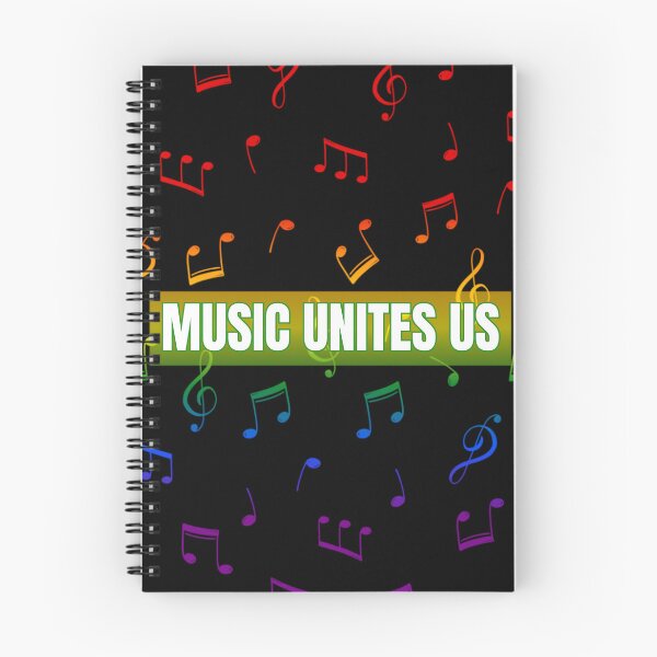 Item preview, Music Unites Us Slogan, Music Notes  rainbow graphic, Pride, music notes , retro 90's, 80's,  designed and sold by PrideBeProud.