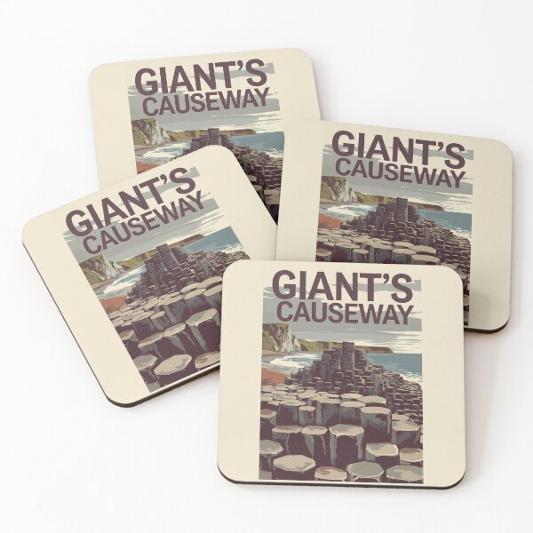 Item preview, Giant's Causeway Ireland Illustration Travel Art Vintage designed and sold by KrisSidDesigns.