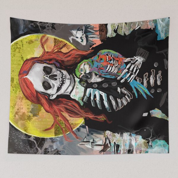 Item preview, Skeleton Pirate Captain with her Skeleton Parrot designed and sold by ginaisarty.