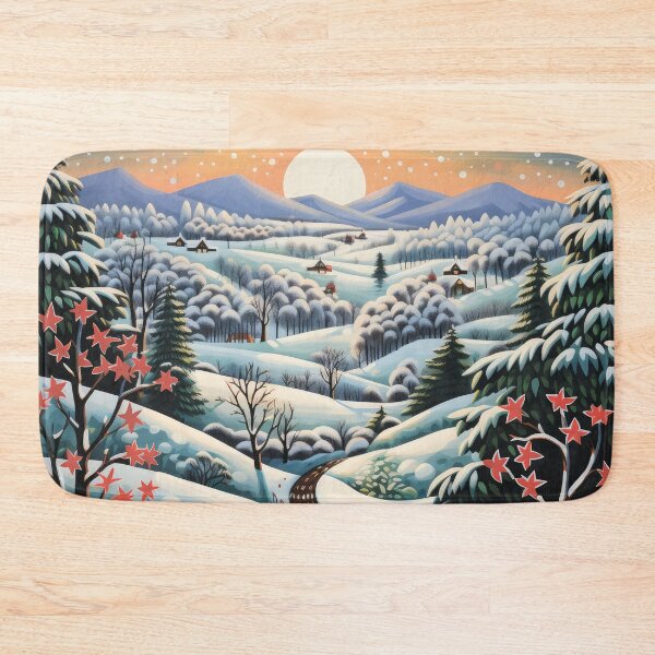 Item preview,  The village is covered with snow. Winter landscape. designed and sold by MagelliShop.