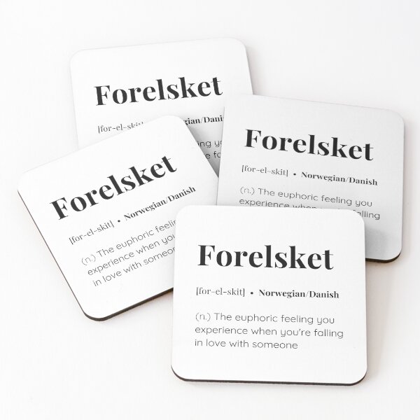 Item preview, Forelsket norwegian and danish word meaning designed and sold by SimplyMots.