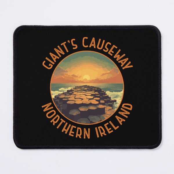 Item preview, Giant's Causeway Northern Ireland Retro Distressed Circle designed and sold by KrisSidDesigns.