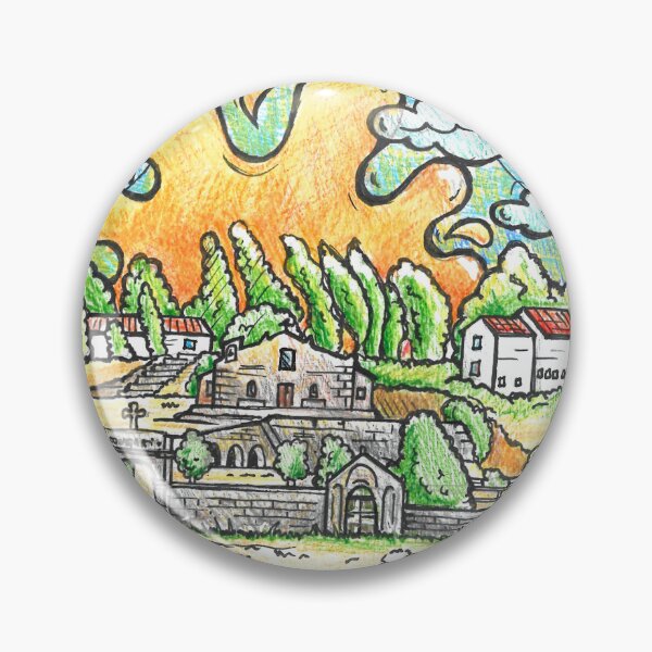 Item preview, San Sebastiano Sedilo Sardegna: San Sebastiano of Sedilo, Sardinia – A Tribute in Colored Pencils designed and sold by Arte Cartoon From TagTeam Group.