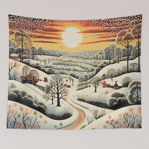 Item preview,  The village is covered with snow. Winter landscape. designed and sold by MagelliShop.
