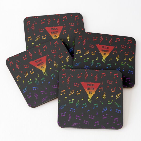 Item preview, Music Unites Us Slogan, Music Notes rainbow graphic, Pride, music notes , retro 90's, 80's,  designed and sold by PrideBeProud.