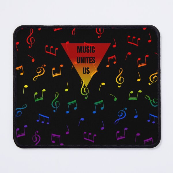 Item preview, Music Unites Us Slogan, Music Notes rainbow graphic, Pride, music notes , retro 90's, 80's, designed and sold by PrideBeProud.