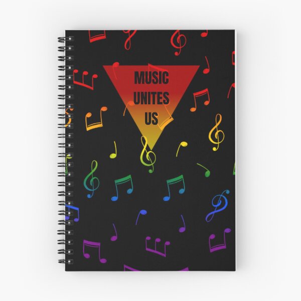 Item preview, Music Unites Us Slogan, Music Notes rainbow graphic, Pride, music notes , retro 90's, 80's,  designed and sold by PrideBeProud.