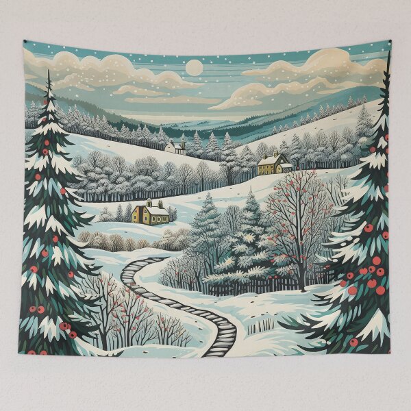 Item preview,  The village is covered with snow. Winter landscape. designed and sold by MagelliShop.