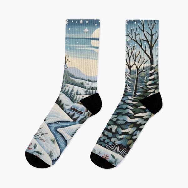 Item preview,  The village is covered with snow. Winter landscape. designed and sold by MagelliShop.