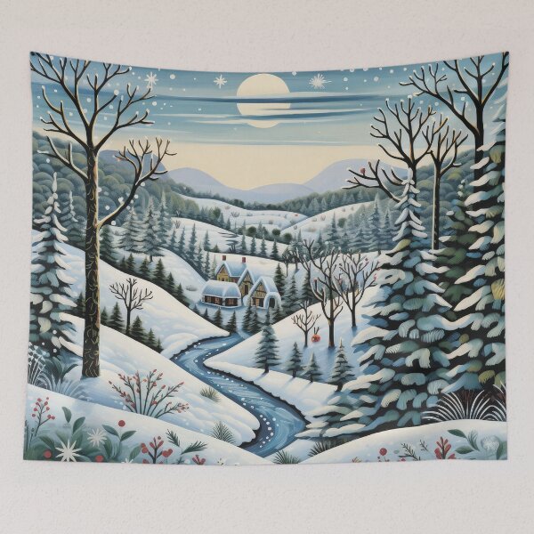 Item preview,  The village is covered with snow. Winter landscape. designed and sold by MagelliShop.