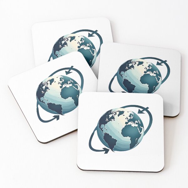 Item preview,  The Earth in a Circular Watercolor Style with Arrows Looping Around It designed and sold by VibeTCreations.