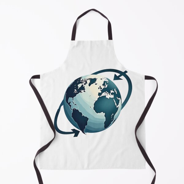 Item preview, The Earth in a Circular Watercolor Style with Arrows Looping Around It designed and sold by VibeTCreations.