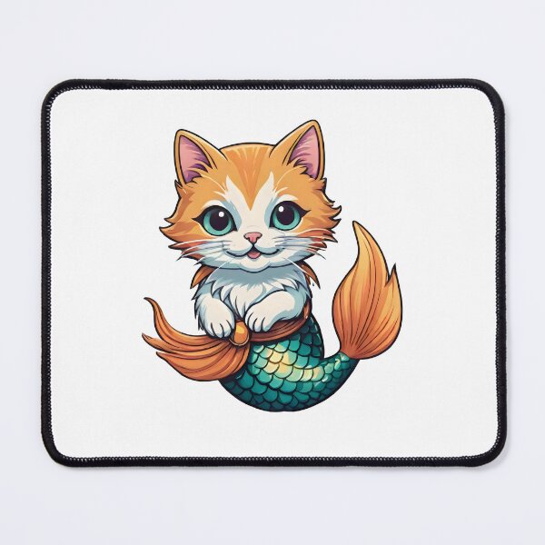 Item preview, Cute Orange Mermaid Cat Illustration - fishtank designed and sold by Pastel-Pulse.