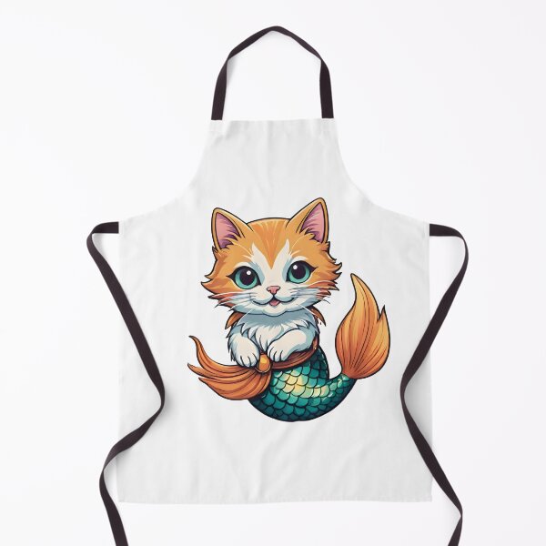 Item preview, Cute Orange Mermaid Cat Illustration - fishtank designed and sold by Pastel-Pulse.