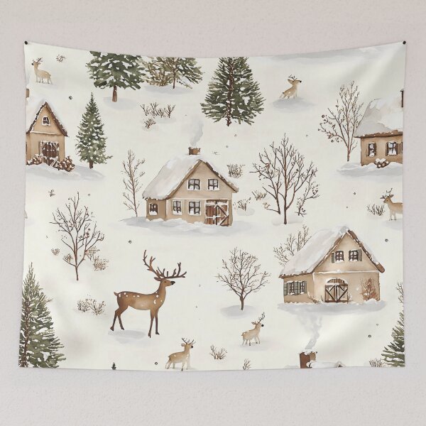 Item preview,  The village is covered with snow. Winter landscape. designed and sold by MagelliShop.
