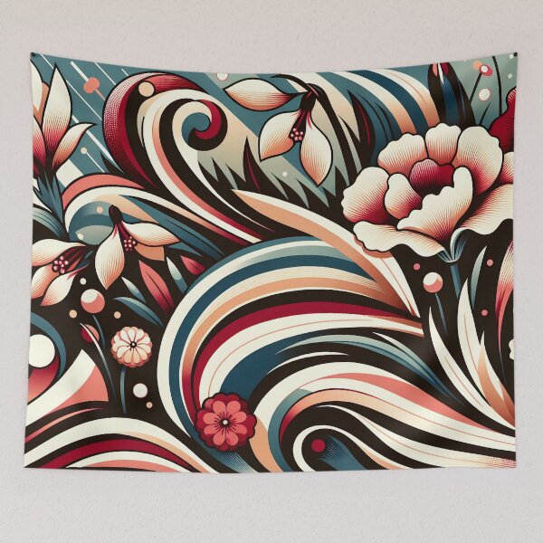 Item preview, January Birth Flower Carnation & Snowdrop Abstract Art Deco designed and sold by Truck Stop One.