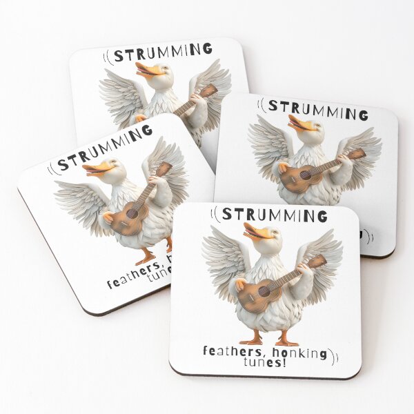 Item preview, Goose playing the guitar. Strumming feathers, honking tunes designed and sold by Dominika Farkašová.