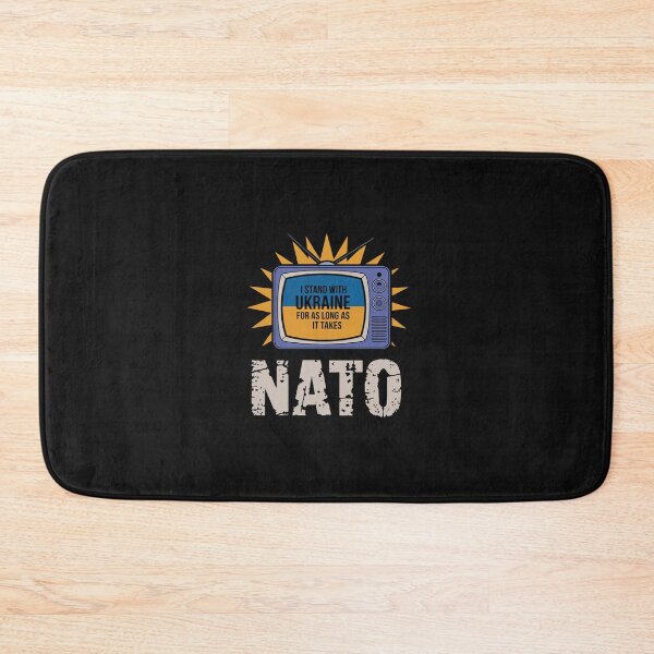 Item preview, NATO Supports Ukraine TV Retro Print designed and sold by cabana.space.