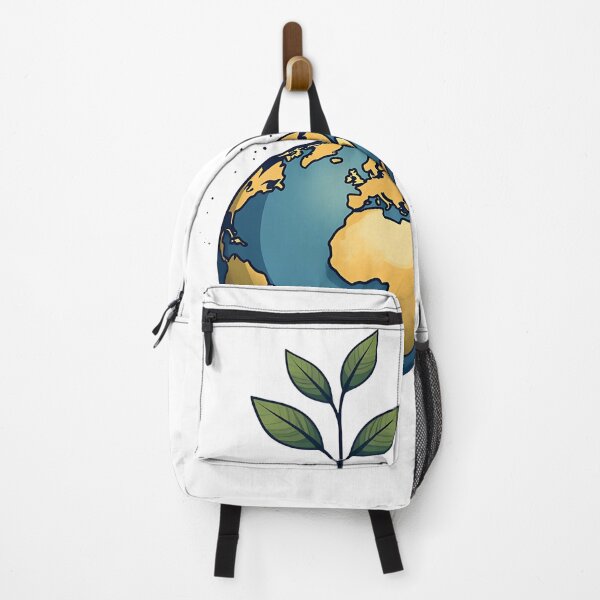 Item preview, Una ilustración minimalista de la Tierra con una planta que brota de la parte superior designed and sold by VibeTCreations.