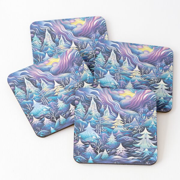 Item preview,  Winter pattern.Winter landscape.Winter forest.Neon colors. designed and sold by MagelliShop.