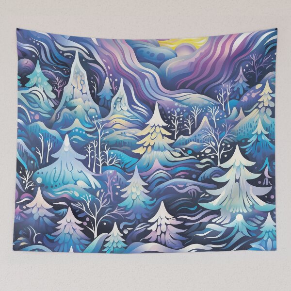 Item preview,  Winter pattern.Winter landscape.Winter forest.Neon colors. designed and sold by MagelliShop.