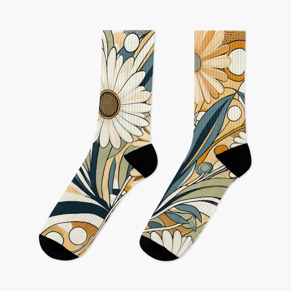 Item preview, April Birth Flower Daisy & Sweet Pea Abstract Art Deco designed and sold by Truck Stop One.