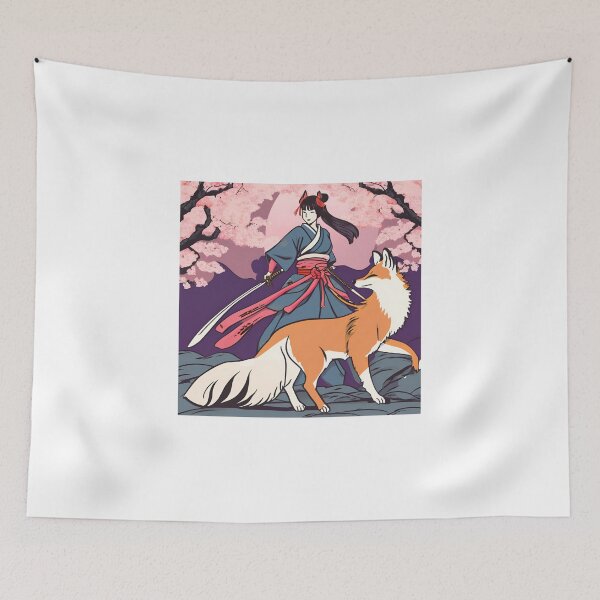 Item preview, Fox &  Ancestral Japanese Samurai Drawn designed and sold by Gina-Rosa.