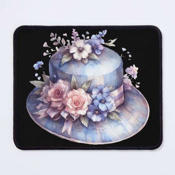 Item preview, Blue and Purple Hat With Floral Spray designed and sold by Mermaid's Whimsy.
