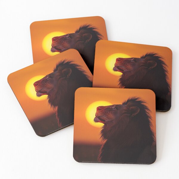 Item preview, Lion with sunset in the background designed and sold by valerko26.