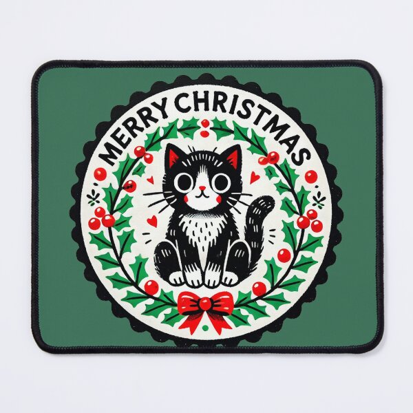Item preview, Merry Christmas Cat designed and sold by FrictionMaxxing.