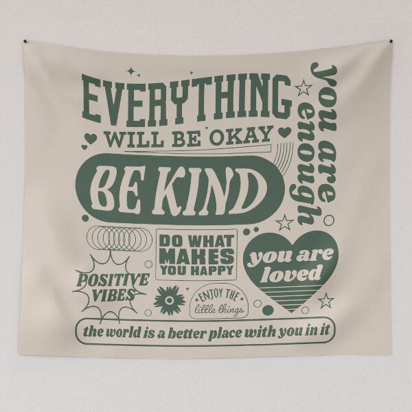 Item preview, Everything Will Be Okay Hoodie Aesthetic Mental Health Retro Hoodie Self Growth designed and sold by DuneHaicna.
