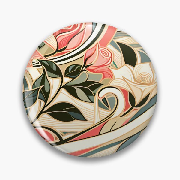 Item preview, June Birth Flower Rose & Honeysuckle Abstract Art Deco designed and sold by Truck Stop One.