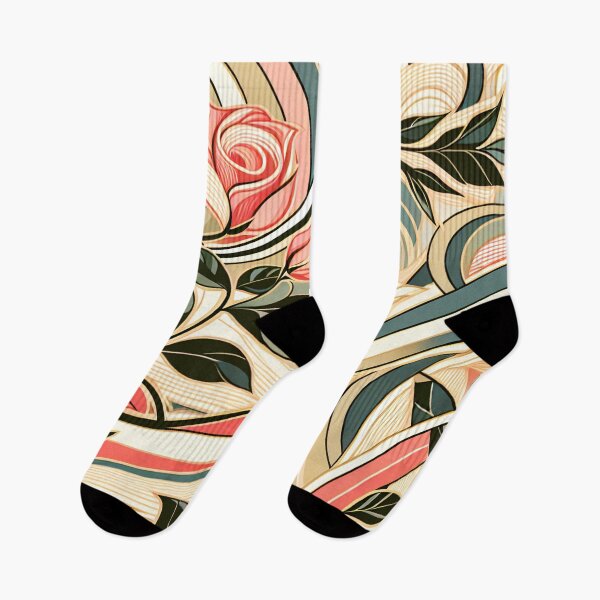 Item preview, June Birth Flower Rose & Honeysuckle Abstract Art Deco designed and sold by Truck Stop One.