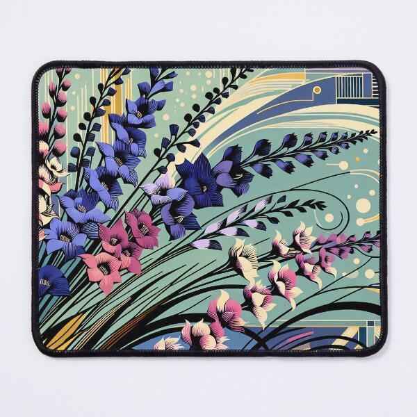 Item preview, July Birth Flower Delphinium Abstract Art Deco designed and sold by Truck Stop One.
