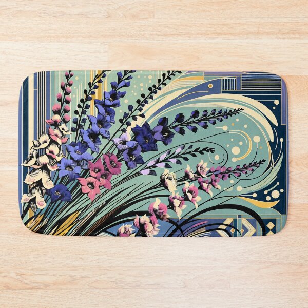 Item preview, July Birth Flower Delphinium Abstract Art Deco designed and sold by Truck Stop One.