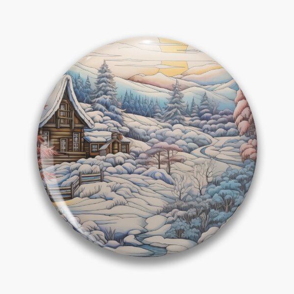 Item preview, Winter pattern.Winter landscape.Mountains in winter. Snow-covered house. designed and sold by MagelliShop.