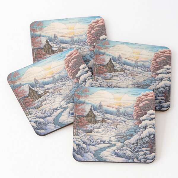 Item preview, Winter pattern.Winter landscape.Mountains in winter. Snow-covered house. designed and sold by MagelliShop.