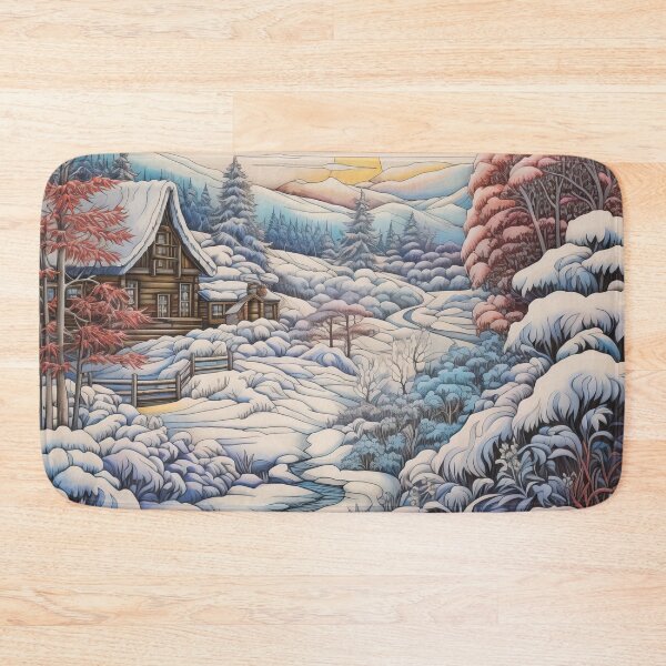 Item preview, Winter pattern.Winter landscape.Mountains in winter. Snow-covered house. designed and sold by MagelliShop.