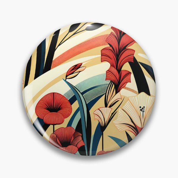 Item preview, August Birth Flower Gladiolus & Poppy Abstract Art Deco designed and sold by Truck Stop One.