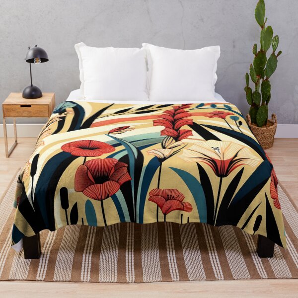 Item preview, August Birth Flower Gladiolus & Poppy Abstract Art Deco designed and sold by Truck Stop One.