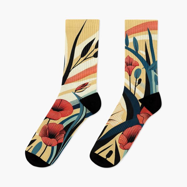 Item preview, August Birth Flower Gladiolus & Poppy Abstract Art Deco designed and sold by Truck Stop One.