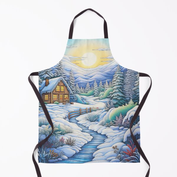 Item preview, Winter pattern.Winter landscape.Mountains in winter. Snow-covered house. designed and sold by MagelliShop.
