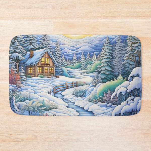 Item preview, Winter pattern.Winter landscape.Mountains in winter. Snow-covered house. designed and sold by MagelliShop.
